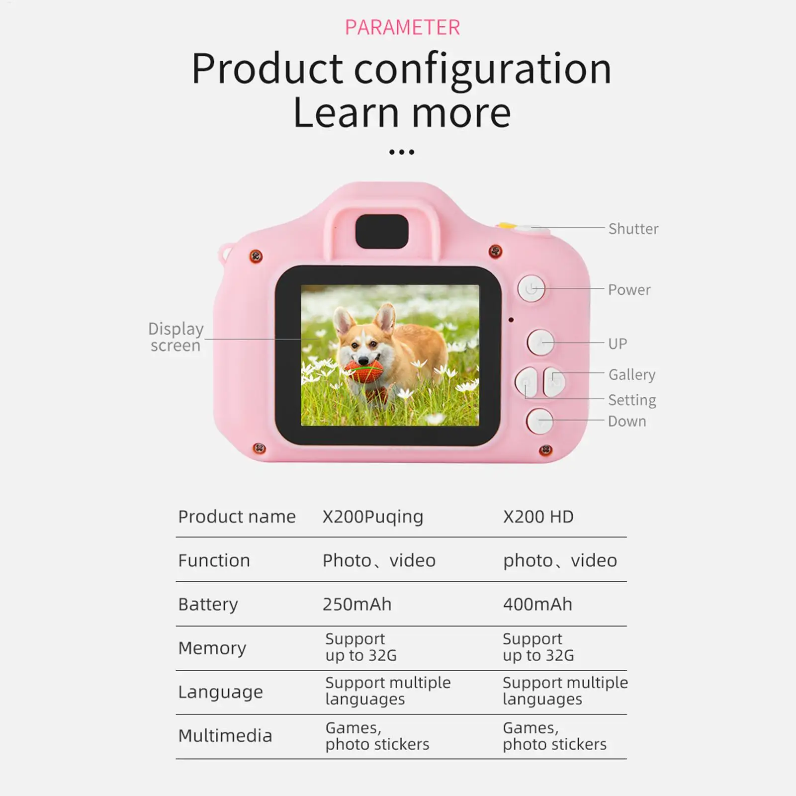 X2 Mini digitale camera kan foto's maken Video Mooie kleine camera met draagkoord Fotografiespeelgoed Verjaardagscadeau voor kinderen