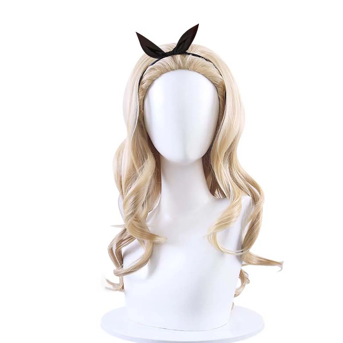 Frauen Anime Lycoris Recoil Kurumi Cosplay lange blonde lockige hitzebeständige Haarperücke
