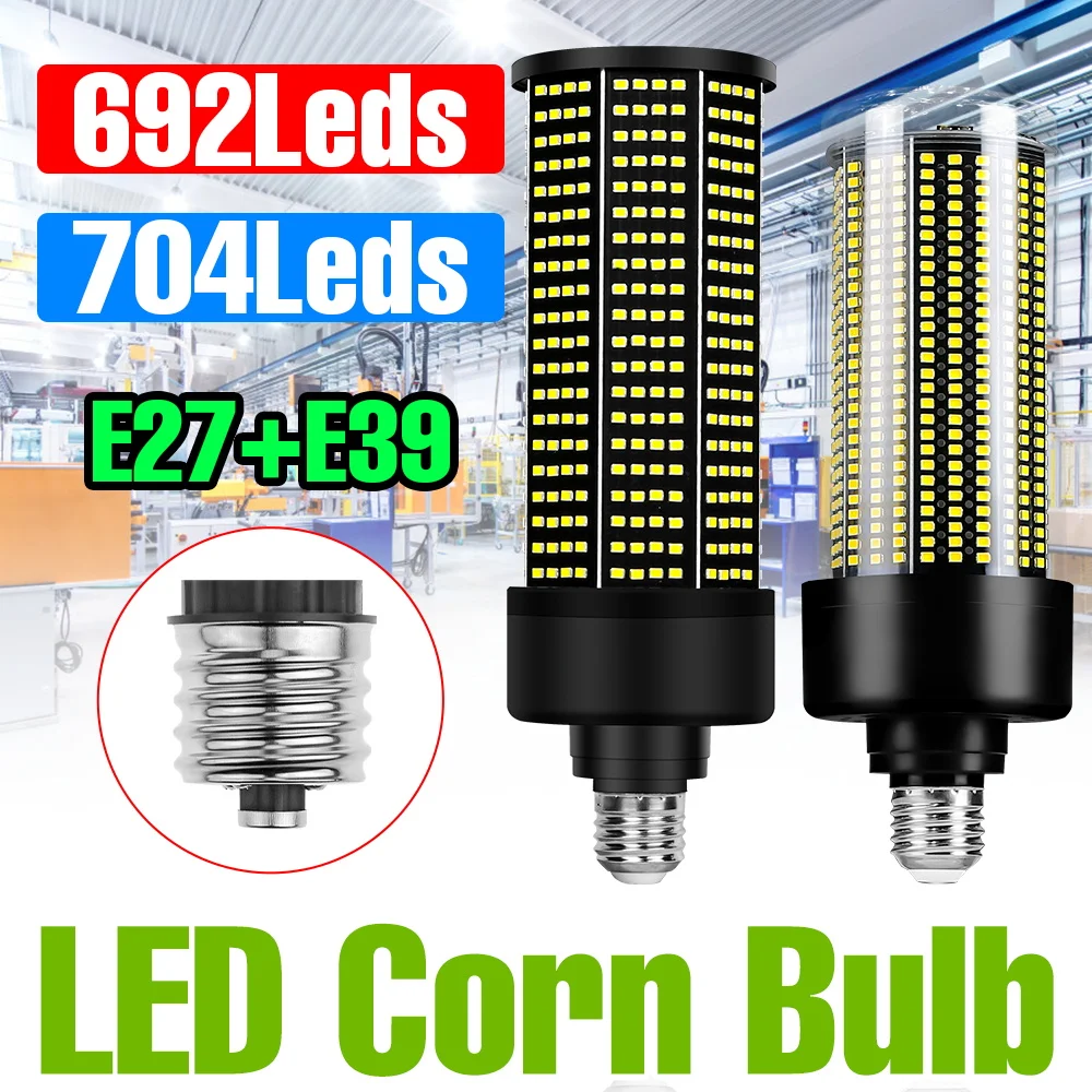 100W LED Corn Light Bulb E27/E26 High Brightness Ceiling Lamp E39 110/220V No Flicker For Home Bedroom Living Room Chandeliers