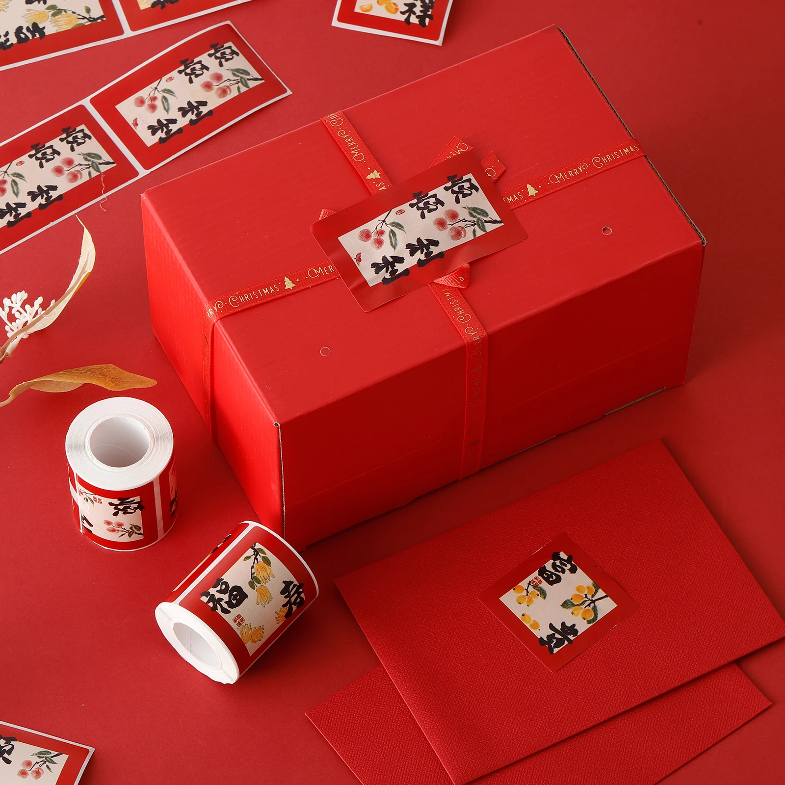 New Chinese Style Chinese Style Text Decorative Stickers Gift Box Envelope Greeting Card Stickers 150pcs/Roll