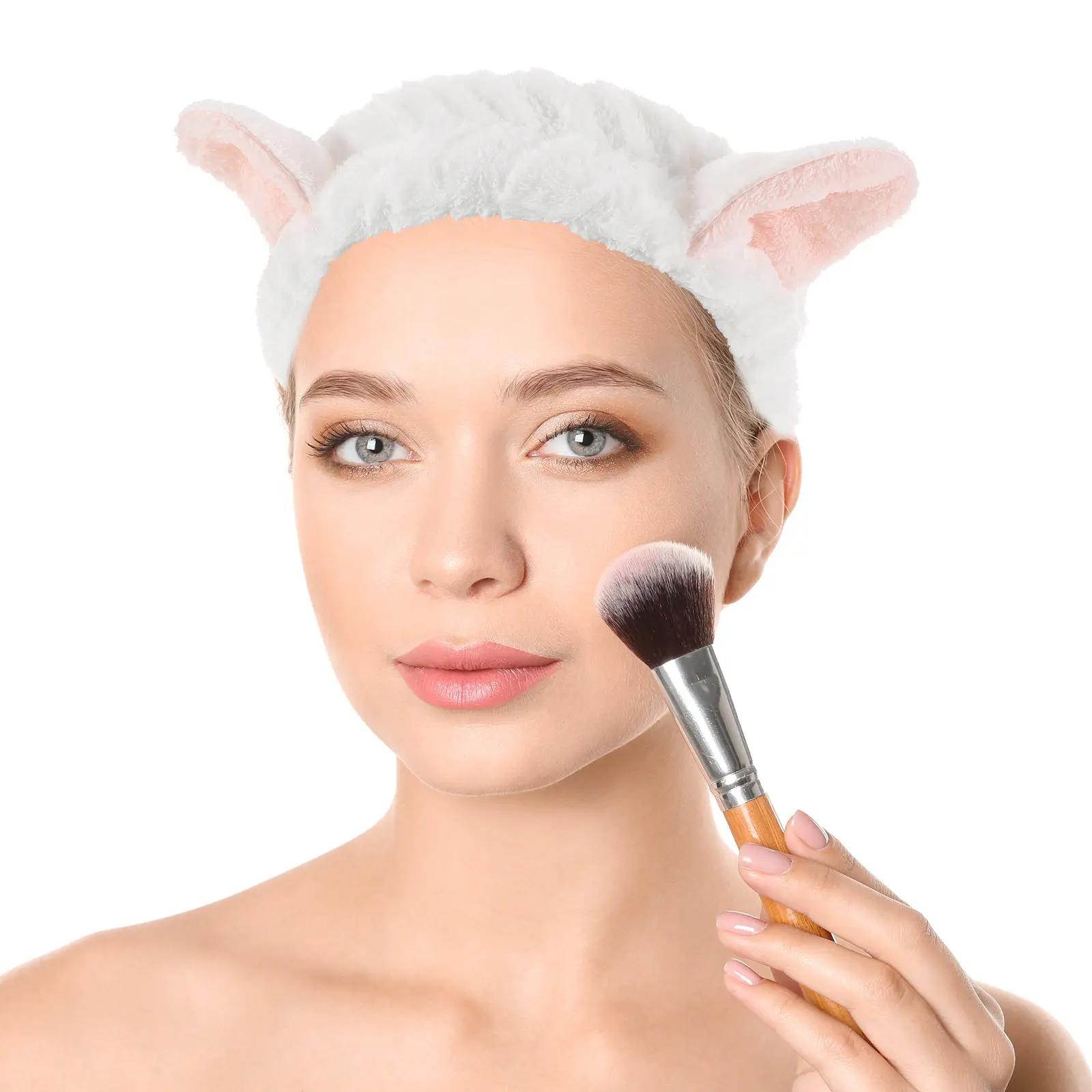 

Набор из 3 мягких эластичных повязок для волос с кошачьим дизайном для спа-процедур, умывания, макияжа и ухода за кожей. Модный аксессуар для девочек в виде милых животных.