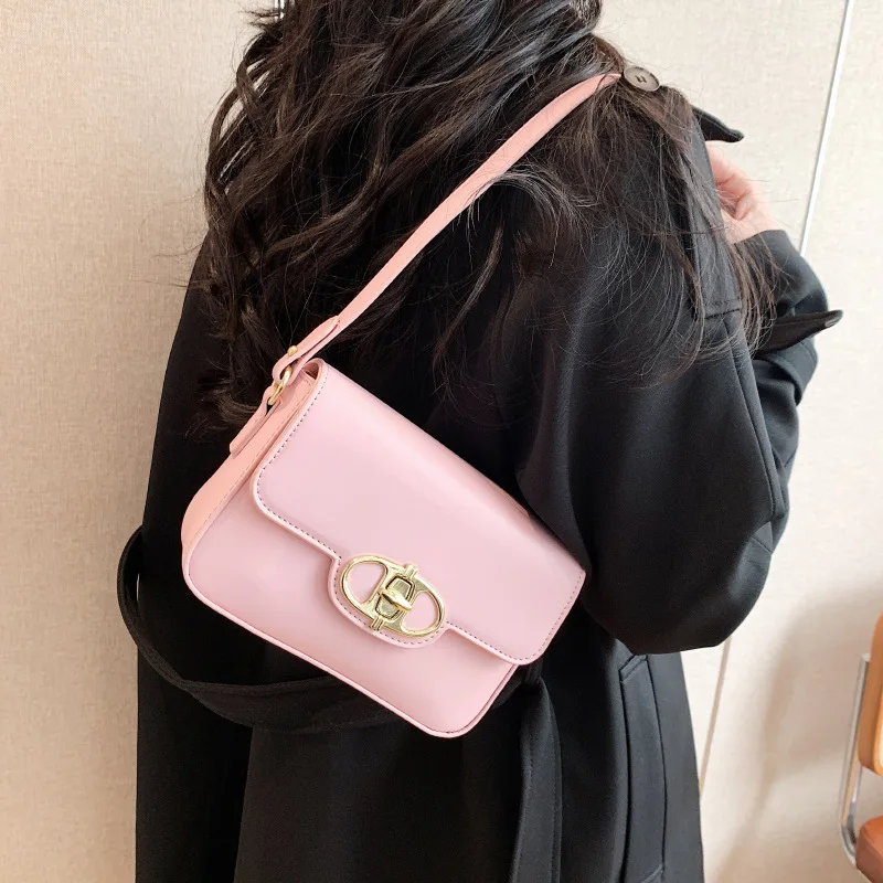 

2025 Spring Luxe Square Bag, Textured Solid Color Armpit Bag for Women. Chic Shoulder & Crossbody Purse