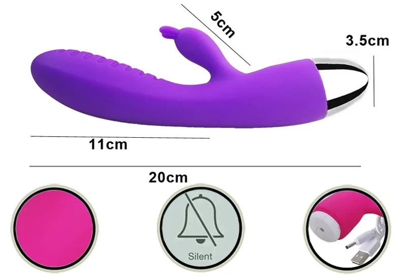 Konijn Vibrator Dual Motoren Met 12 Trillingsmodi Waterdicht En Oplaadbare Dildo Massager Voor Clitoris G-Spot Vaginale Anale