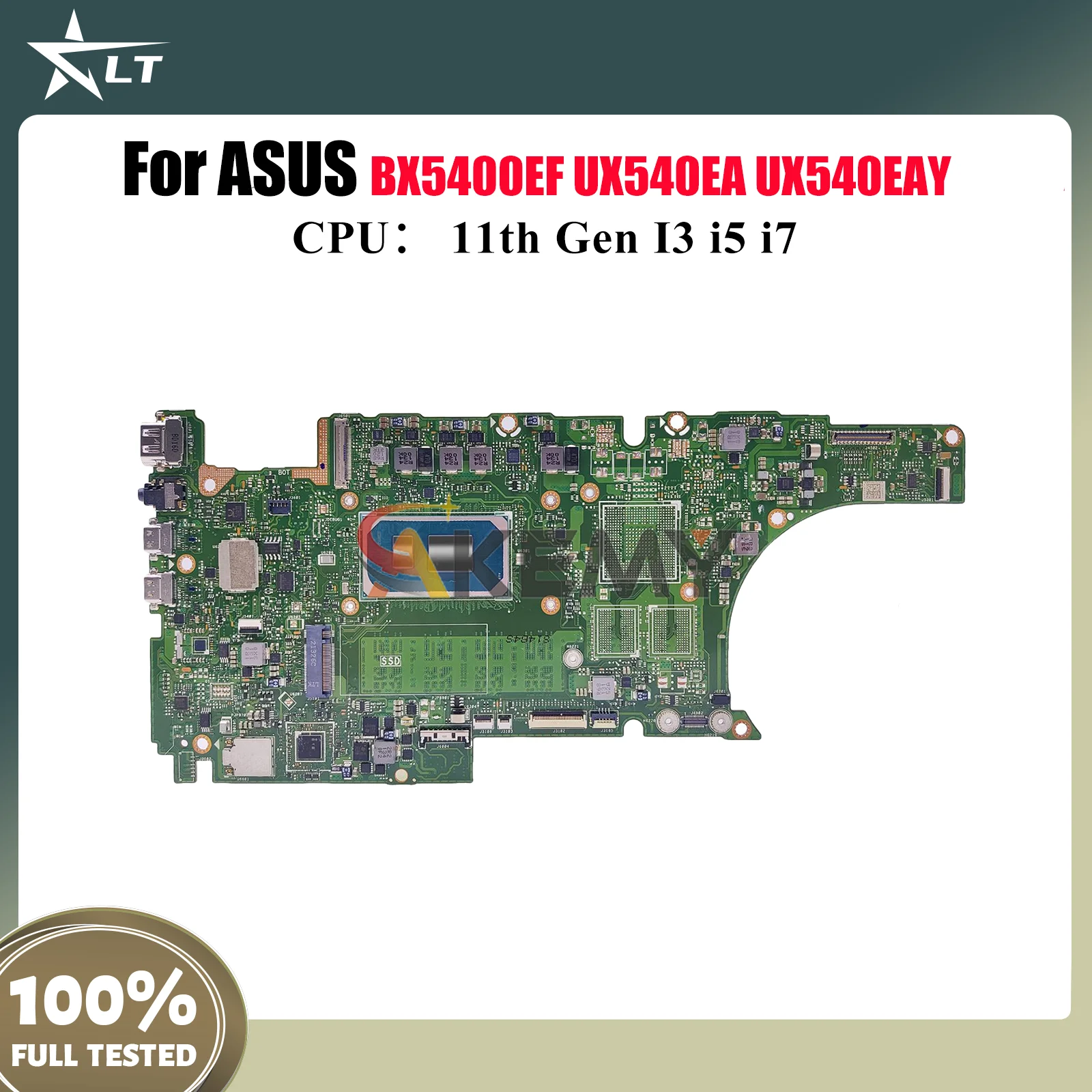 

UX5400EA Материнская плата для ноутбука ASUS ZenBook UX540EAY BX5400EF BX5400EB UX5400 UX540EA Материнская плата 11-го поколения I3 i5 i7 100% тест в порядке