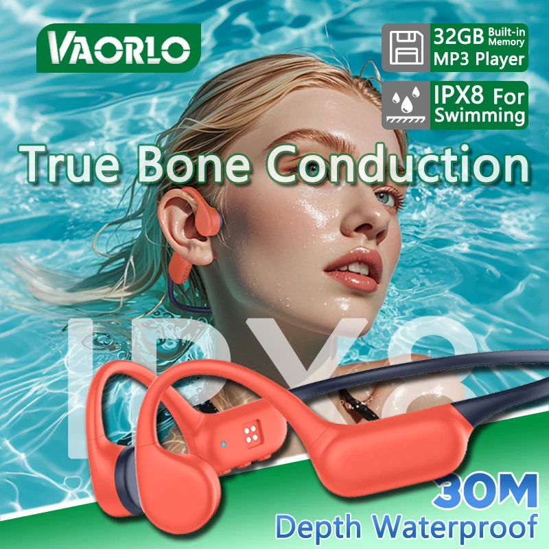 

Беспроводные наушники с костной проводимостью IPX8, глубина 30 м, водонепроницаемые, X20, Bluetooth 5.4, 32 ГБ, MP3, наушники для плавания, дайвинга с микрофоном