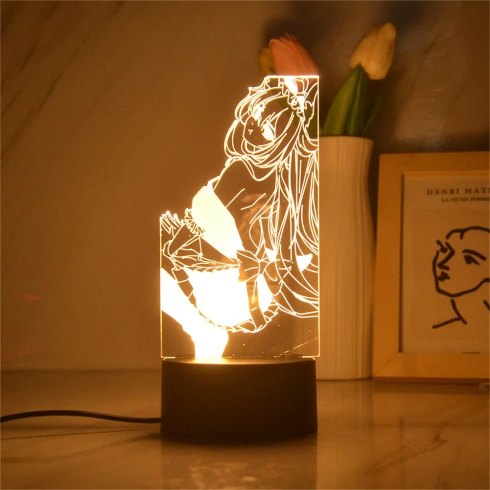 Blue Archive 3D Night Light Sexy Girl Acrylic Nightlight 7/16 Colors Table Lamp Creative Birthday Gift for Boys Girls Home Decor