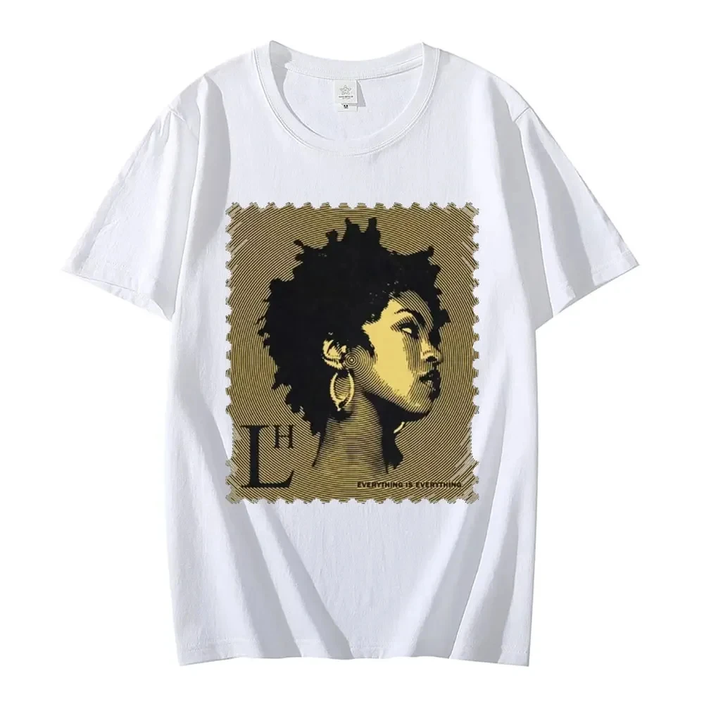 Rapper Lauryn Hill Music Album Graphic T-Shirt Short Sleeve Comfort Top 100% Cotton Men\'s Summer T-Shirt Fashion Trend T-Shirt