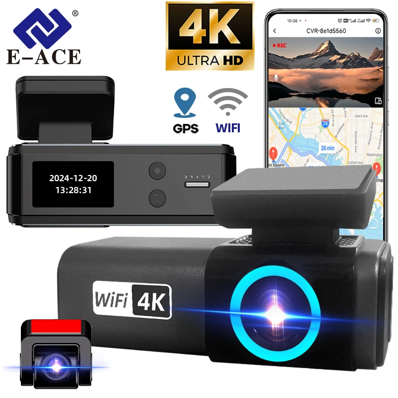 ACE DASH: La Soluzione Completa per la Sicurezza in Auto con 4K, WiFi e GPS Integrato