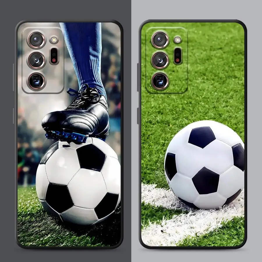 Custodia da calcio per Samsung Galaxy Note 9 S10 10 Plus 20 Ultra S8 S9 8 Cover morbida nera per telefono