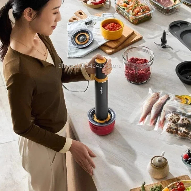 Multifunctional Home Food Processor - Small Blender Garlic Masher Crusher Vacuum Preservation MachineforMincedMeat&GarlicPeeling