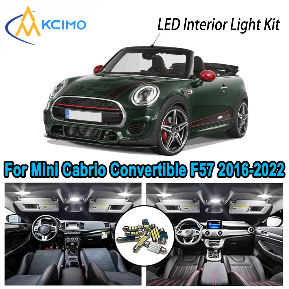

Premium Bright LED Interior Light Kit for Mini Cabrio Convertible F57 2016-2022 Dome Map Trunk Car Lamps with Canbus No Error