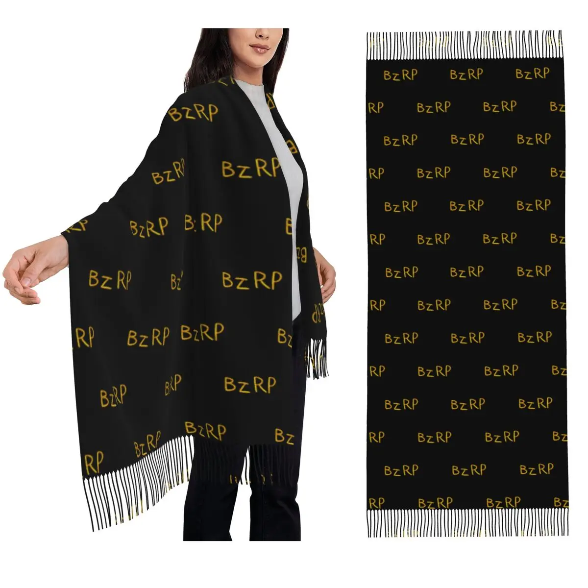 

Bizarrap Cap (BZRP) Scarf Tassel Scarves Women Soft Warm Shawls and Wraps Long Fall Winter Shawl Wrap