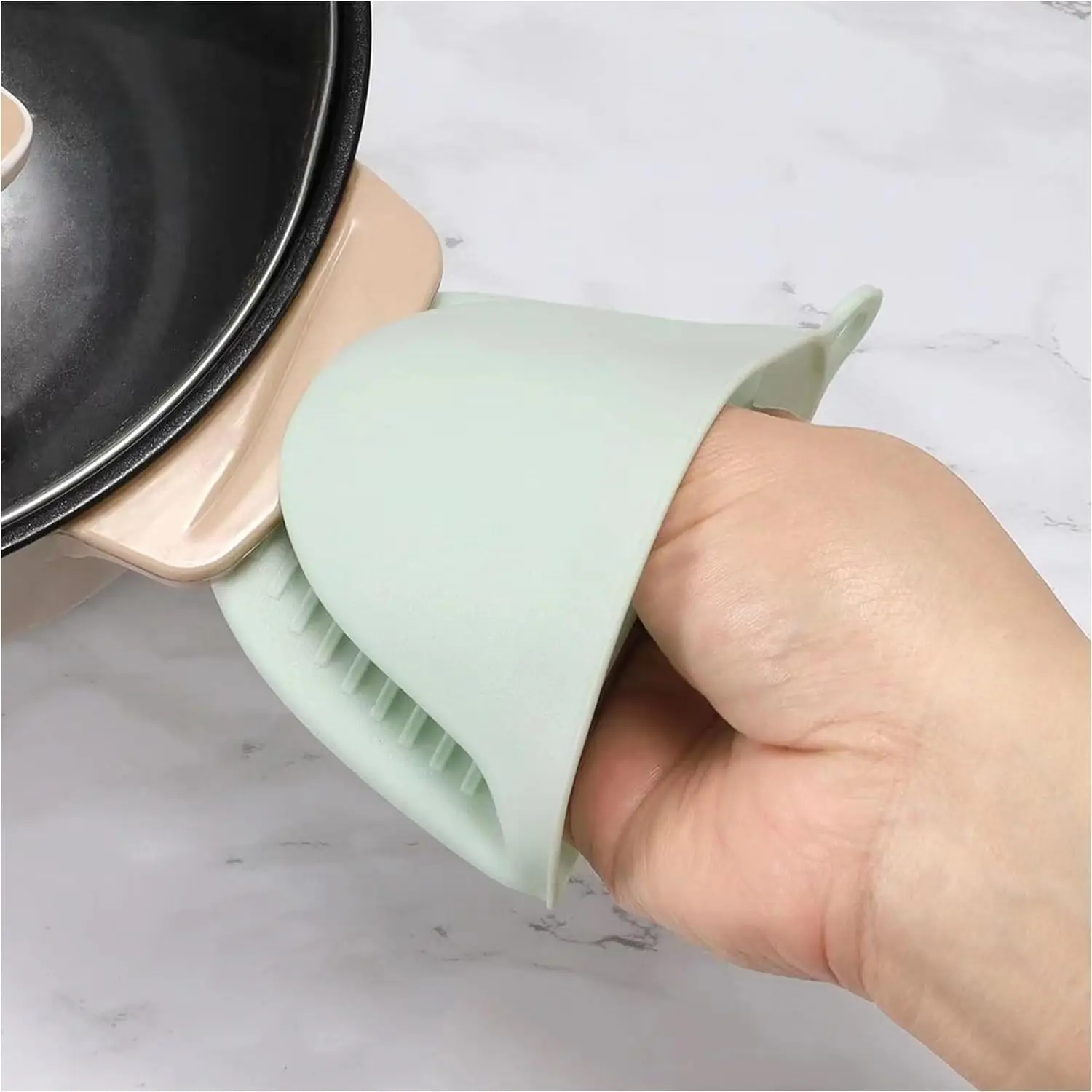 1PC Silicone Oven Mitts Solid Color Anti Scalding Non Slip Gloves Clips Pot Dish Bowl Holder Cooking Baking Kitchen Accessories