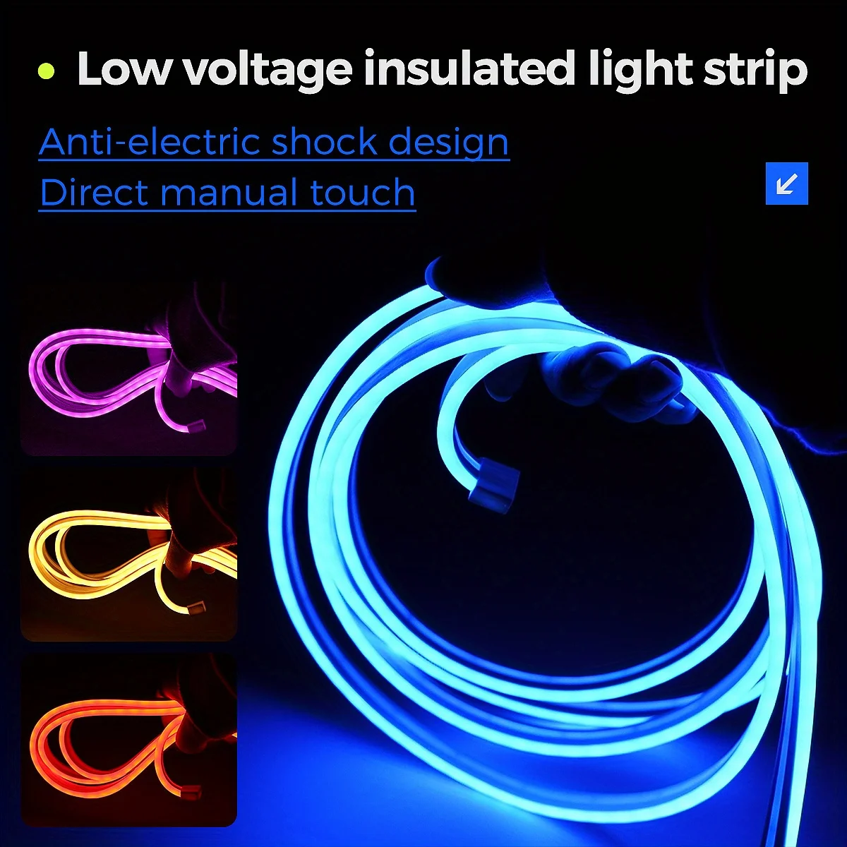 Tira de Luces LED de Neón USB, Luces Flexibles que Cambian de Color, 5V SMD 3535, Luces de Cuerda de Neón USB Cortables para Dormitorio