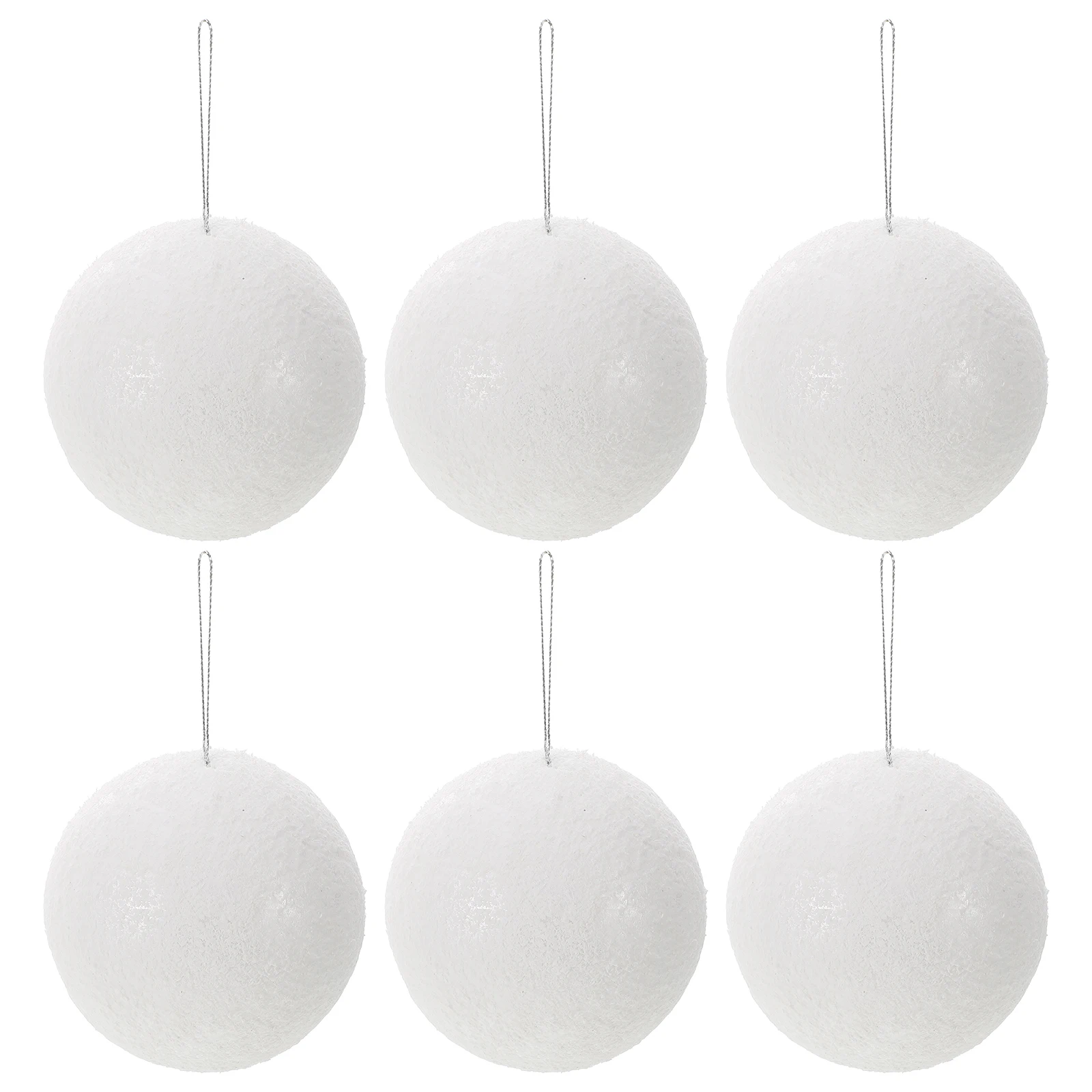 

6pcs Snowball Decorations Pure White Foam Balls Christmas Tree naments DIY Craft Supplies Wedding Decorations Holiday Party