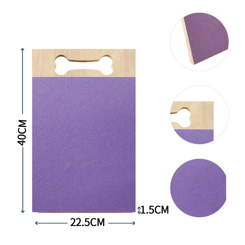 Almohadilla rascadora para perros con caja de golosinas, tabla rascadora para perros, entrenador de molienda de uñas para moler uñas, color morado