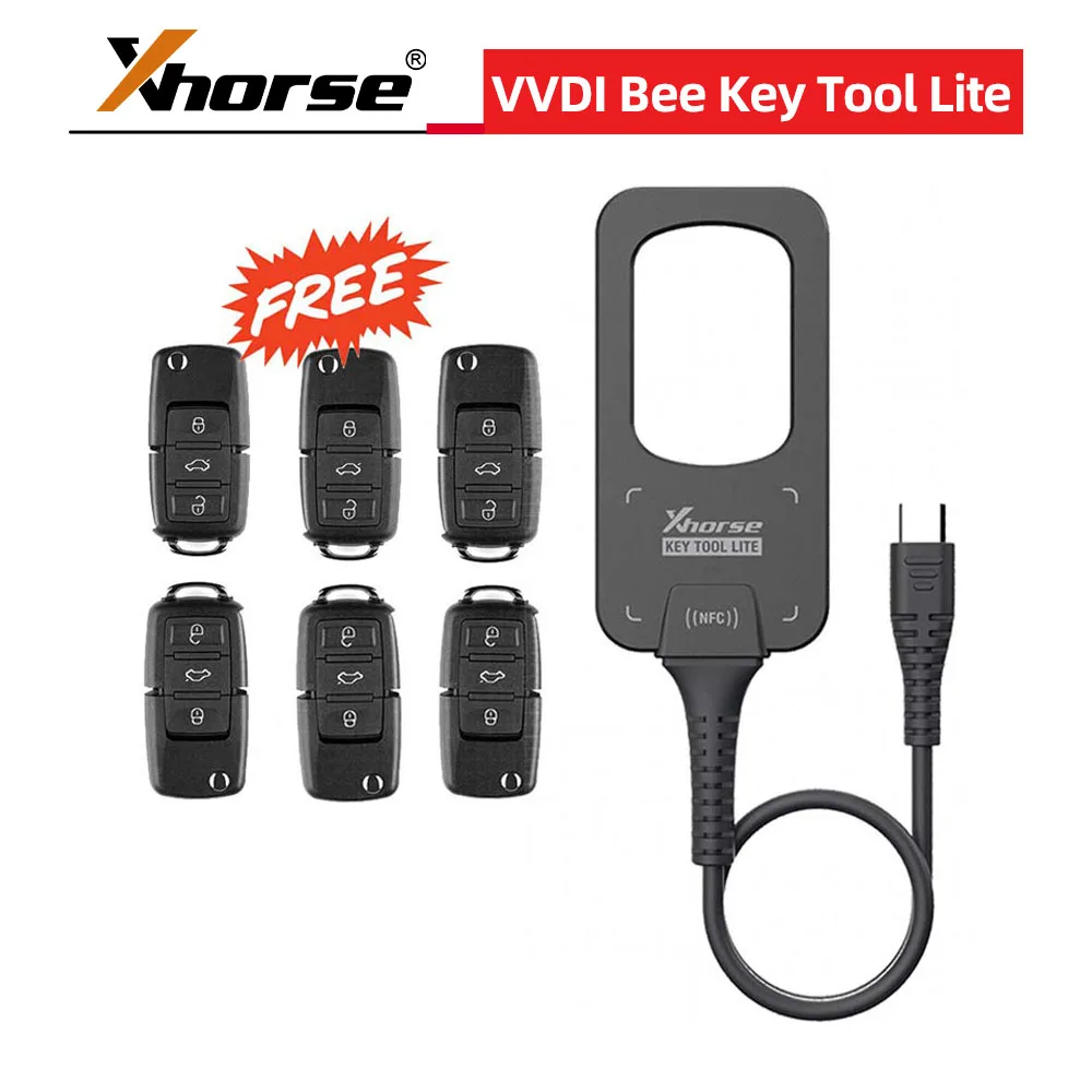 

Xhorse VVDI BEE Key Tool Lite Frequency Detection Transponder Clone 5pcs XKB501EN Wired Remotes Key for Choice