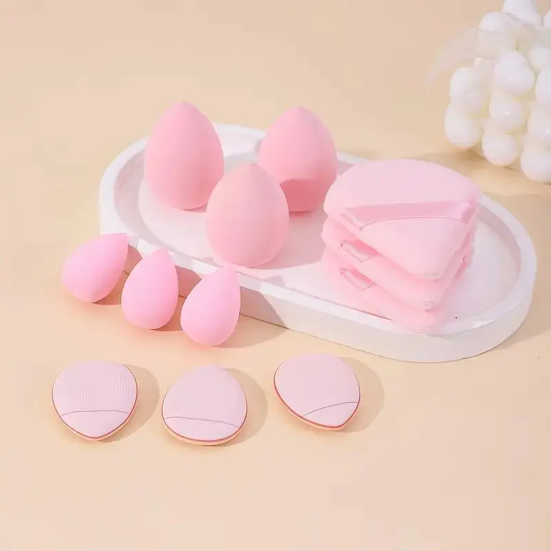 12pcs Makeup Puff Kit Blending Sponge Triangle Powder Puff Finger Air Puff per strumento di bellezza per il trucco impeccabile strumento per il viso