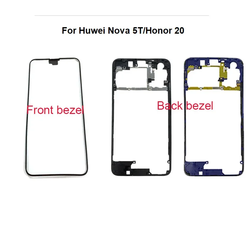 For Huawei Nova 5T Honor 20 Front Bezel Middle Frame LCD Supporting Back Plate Housing Faceplate Bezel Repair Parts