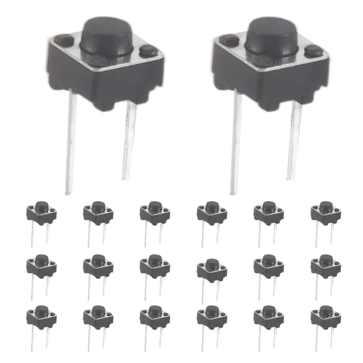 DT60 20 Pcs 6x6x5mm Momentary Tactile Tact Push Button Switch 2 Pin DIP Through Hole