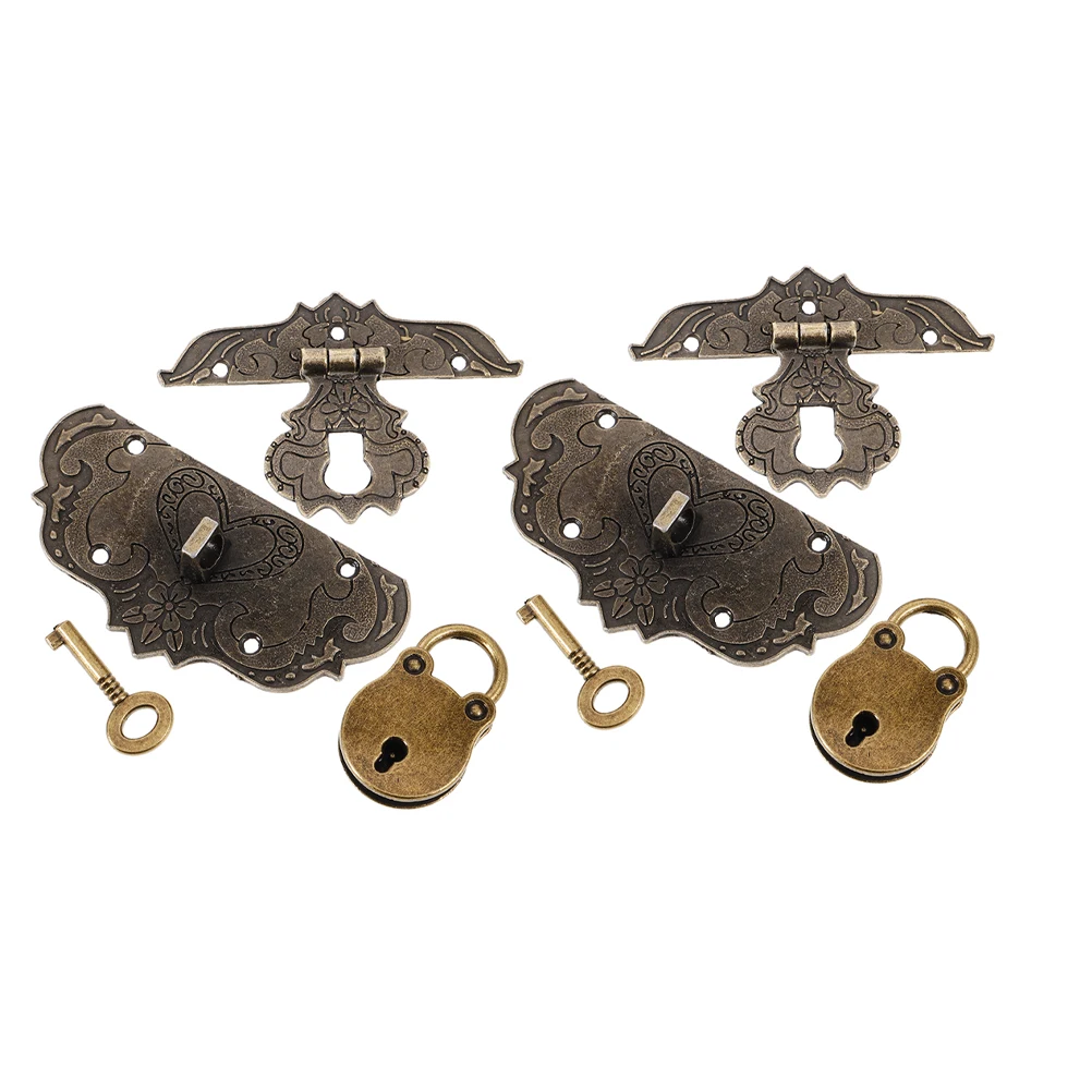 

2 Sets Mini Antique Padlocks Vintage Style Bear Head Shape Locks With Keys Decorative Retro Hasp Latch For Jewelry Box Suitcase