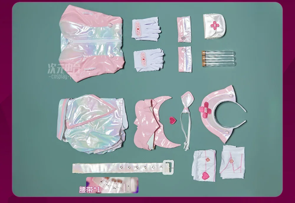Disfraz de Enfermera Sexy Muse Dash Buro, Uniforme de Enfermera de Cuero, Vestido de Enfermera con Alas y Calcetines, Conjunto para Mujer, Ropa para Halloween, Carnaval y Fiestas