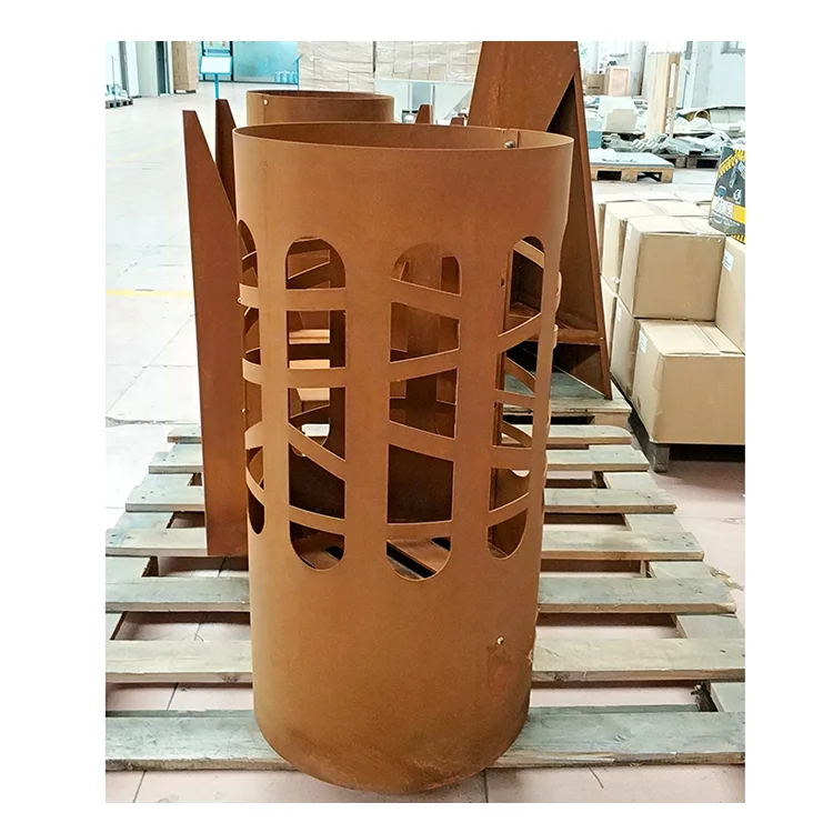 Custom Garden Outdoor Patio Rust Corten Steel Fireplace for Wood Burning