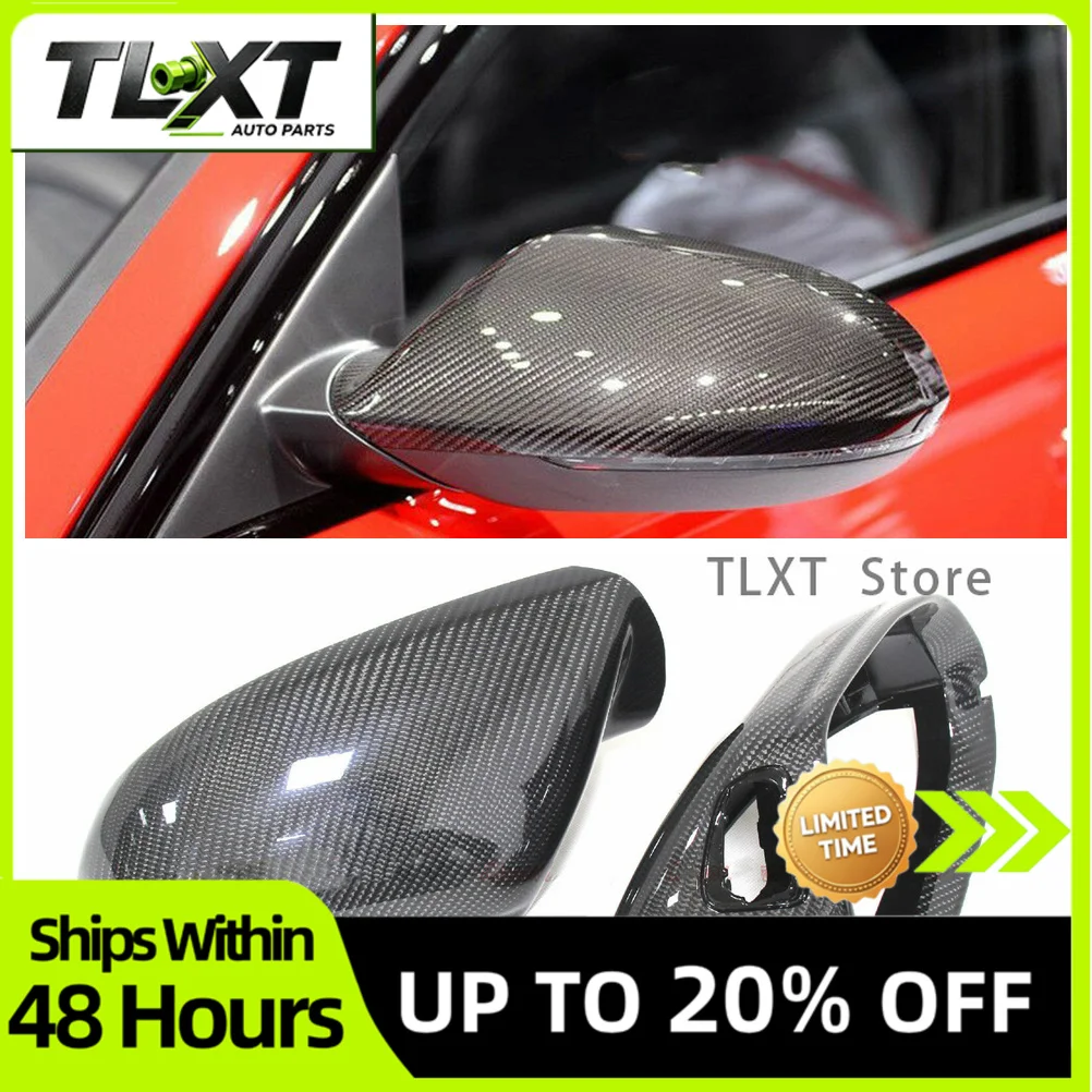 For Audi A6 S6 RS6 C7 2012-2018 Mirror Cover Real Carbon Fiber Exterior Side Rear View Caps Rearview Shell Replacement Housing