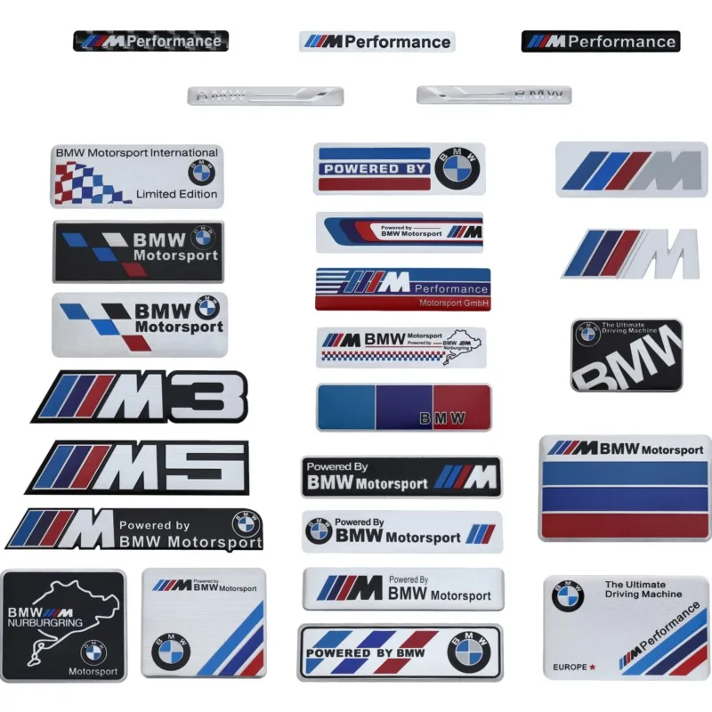 1Pcs 3D Metal Stickers Car Body Trunk Decals Auto Accessories For BMW M Performance Motorsport M3 M5 E39 E60 E46 X1 X2 X3 X4 X5