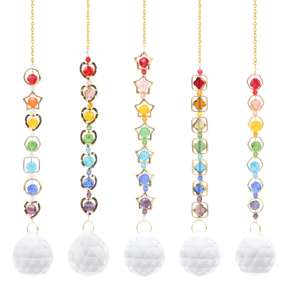 1pc Crystal Suncatcher Mobile Meditation Home Decor Rainbow Maker Prism Suncatcher (Rainbow and Fantasy)