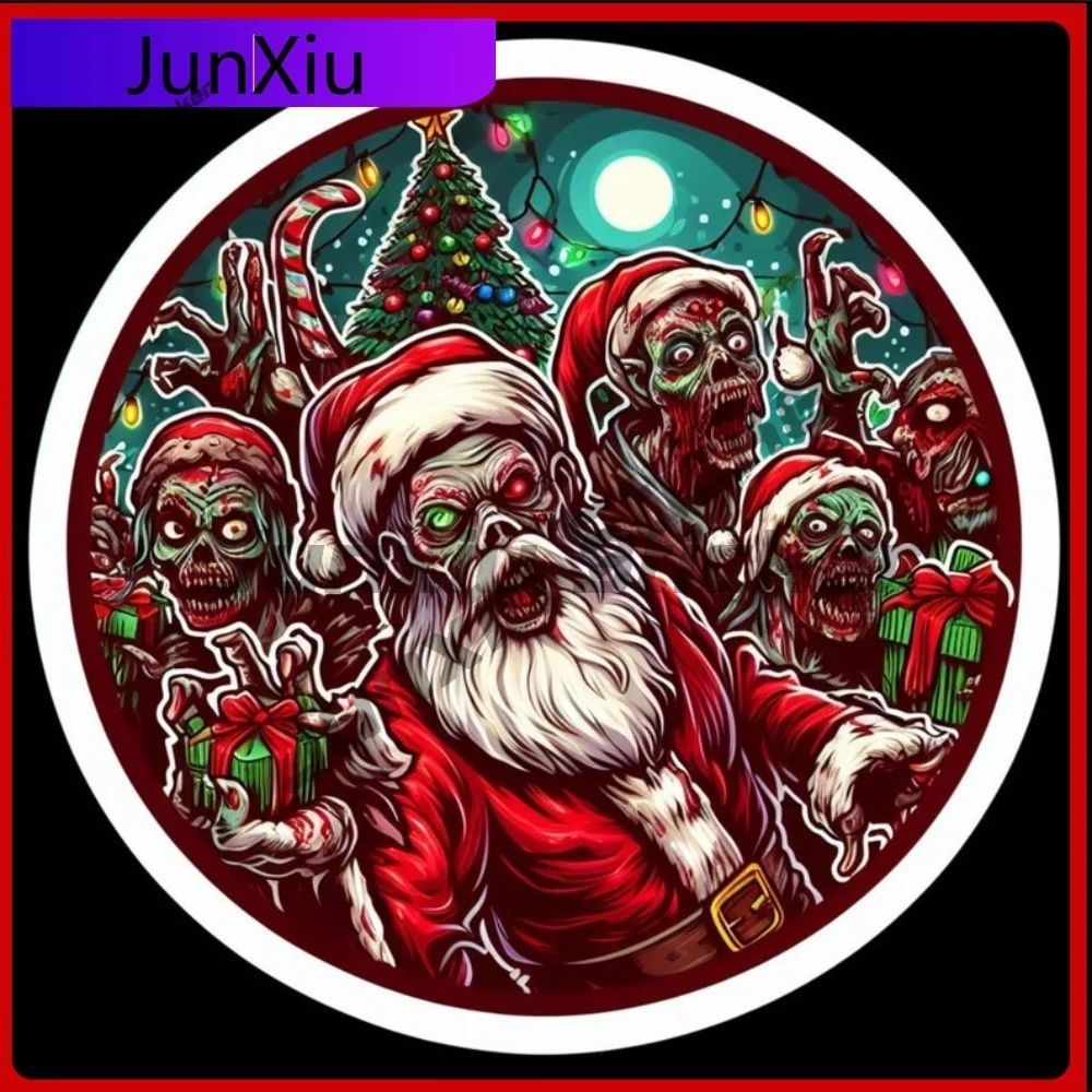 

Уникальная водонепроницаемая виниловая наклейка с изображением Санты-зомби, устойчивая к УФ-излучению, для автомобиля, грузовика, окна, бампера, прочная уличная декоративная наклейка с изображением неумирающего существа.