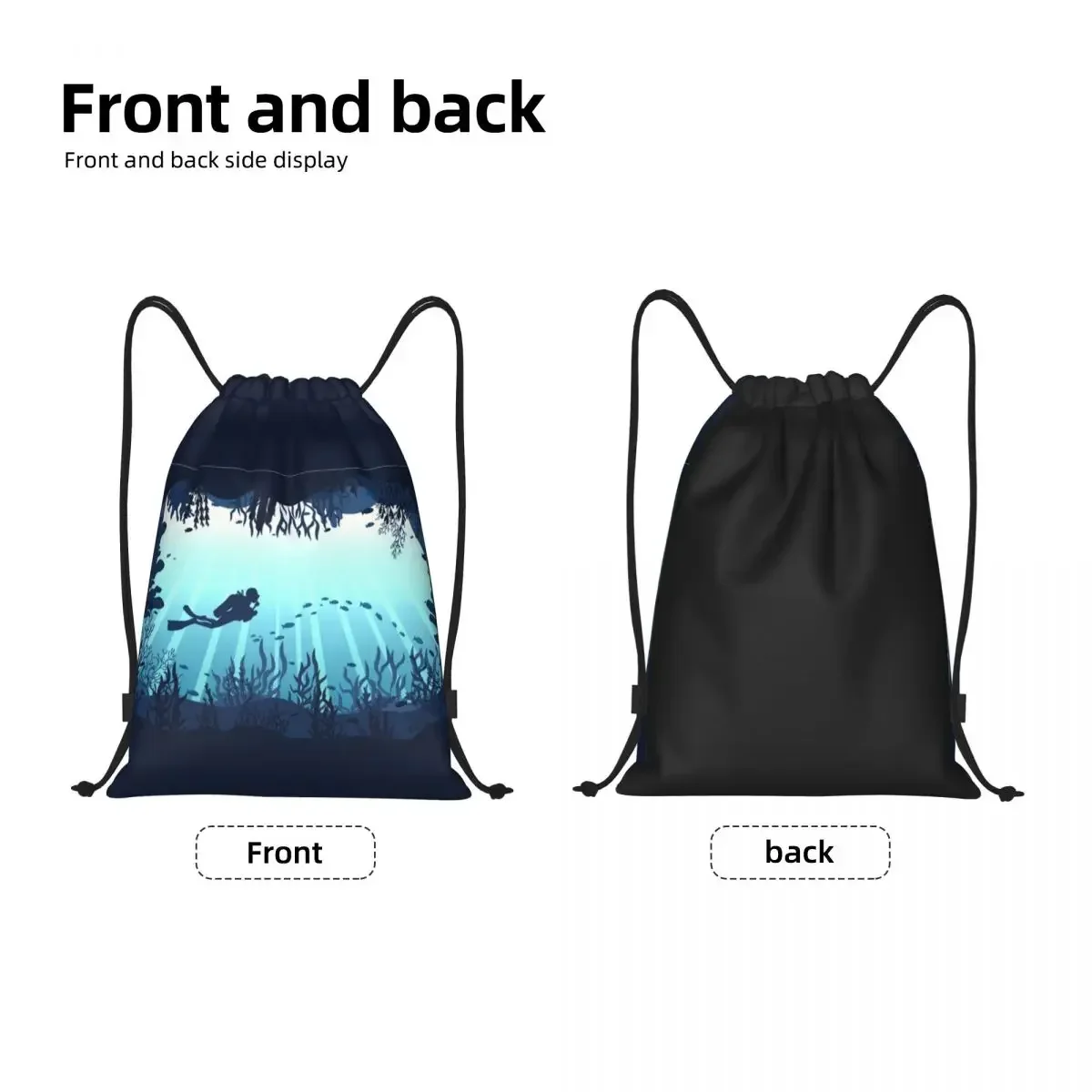 Deep Sea Caveran Diver Drawstring Bags Men Women Portable Gym Sports Sackpack Dive Explore Shopping Backpacks