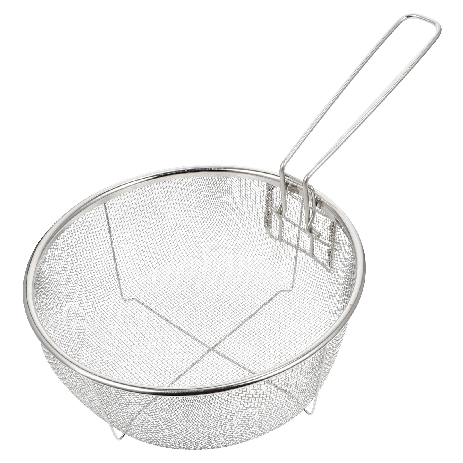 

Foldable Frying Basket Stainless Steel Kitchenware Drain Oil Quickly Clean Easy Use French Fries Basket Home Gadget Supplies