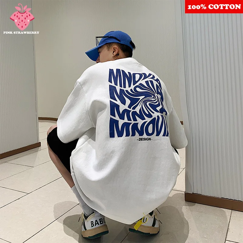 

ins American Letter Print T-shirt Men Summer 2025 New Short sleeve Street Fashion Tee Loose Casual Y2k Tops Youth Male clothing