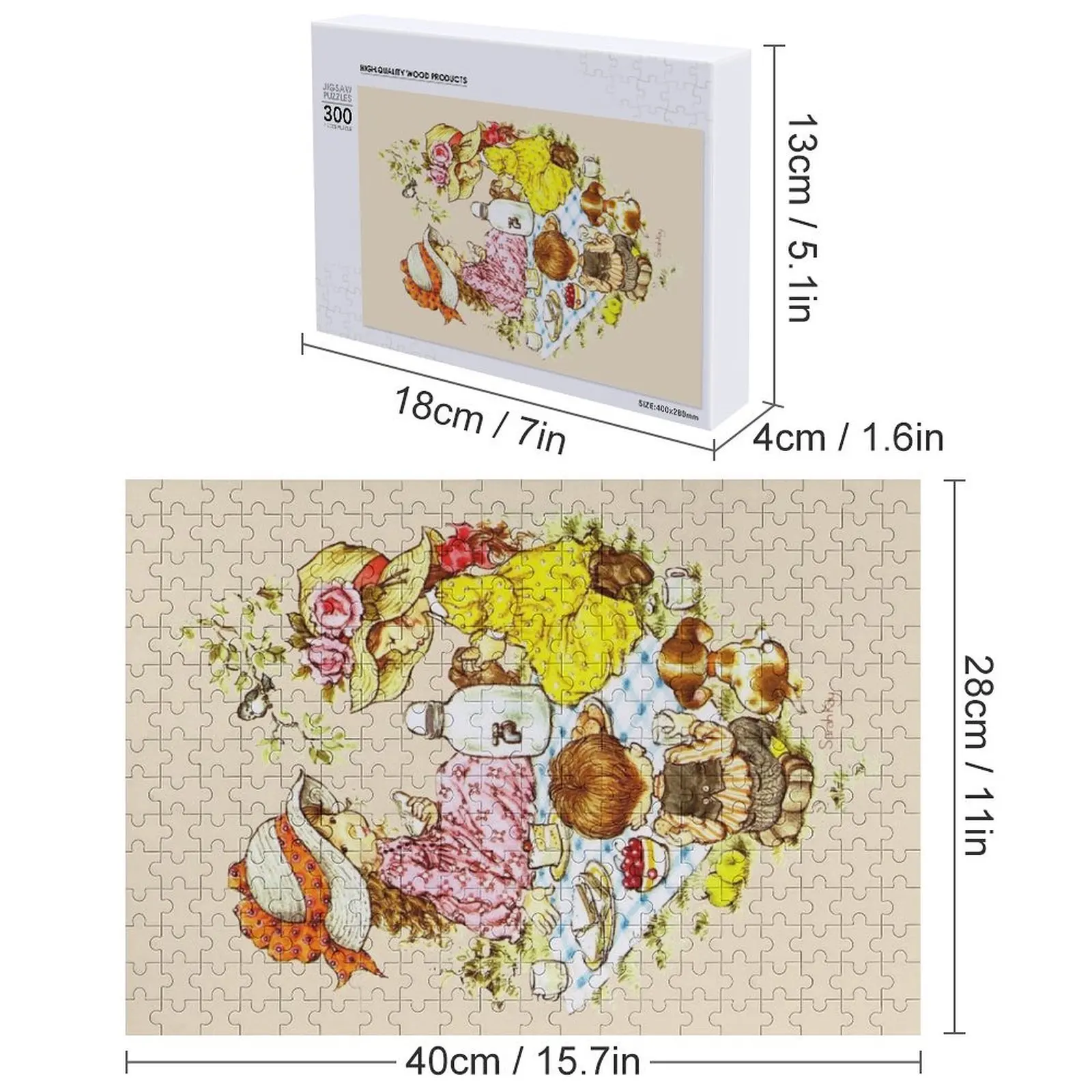 Сара Кей - Пикник с друзьями (цвет гидрости) Пазл для взрослых Деревянный на заказ Деревянное имя Персонализированный подарок Пазл для свадьбы