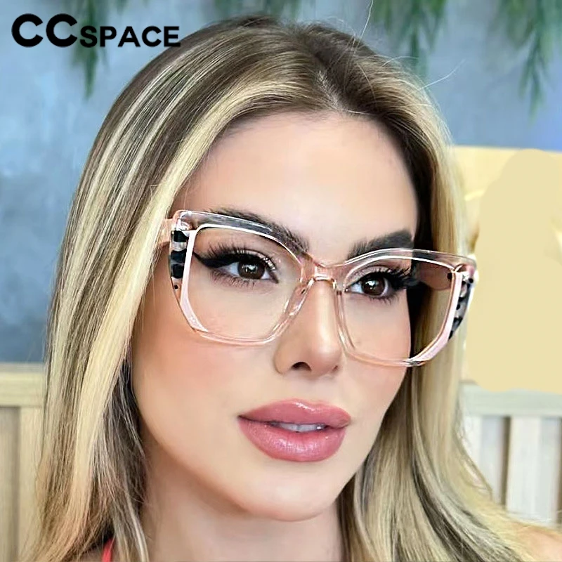 Occhiali da lettura quadrati in resina di grandi dimensioni Trendy Color-block TR90 Optical presbite Eyeglass Custom Diopter + 50 ~ + 600 #301684