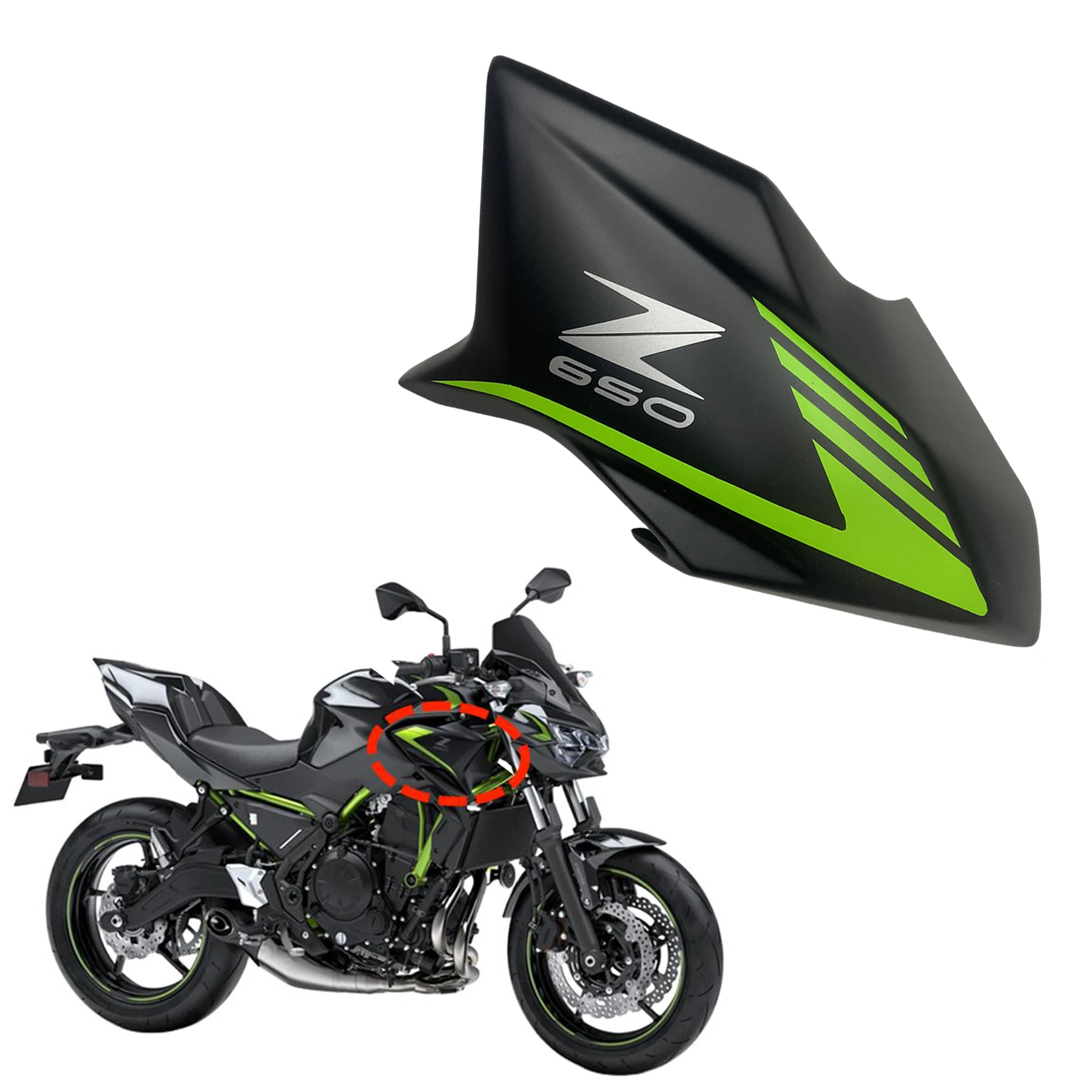 

Z650 Motorcycle Radiator Side Cover Panel Fairing For Kawasaki Z 650 2017 2018 2019 Front Gas Tank Side Cover Panel Trim Cowl