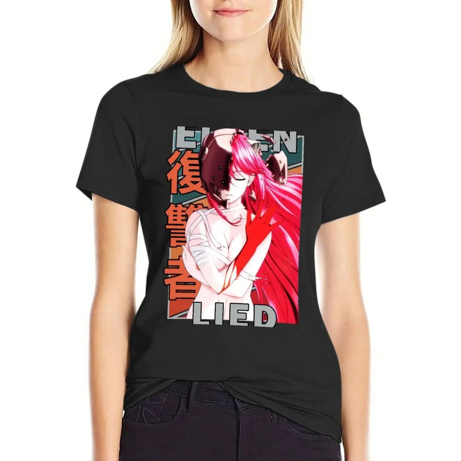 

Kaede Lucy Elfen Lied Erufen Rito Vintage Color Palette Design T-Shirt heavyweights customizeds customs korean Women's clothes