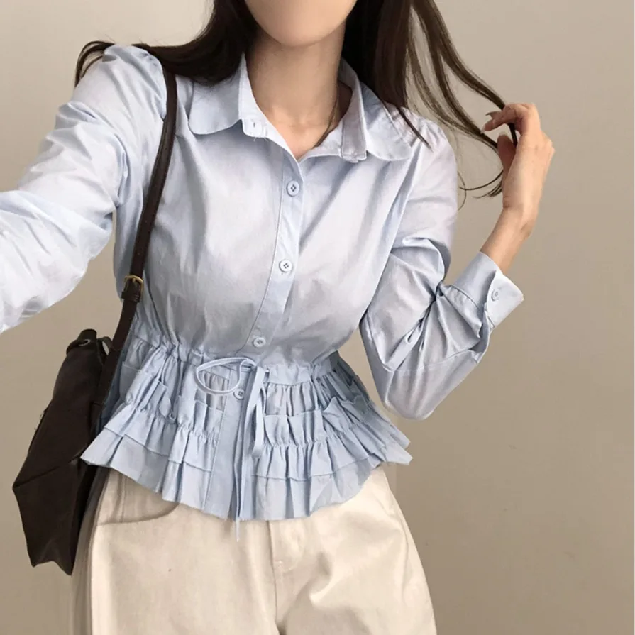 تصميم فريد من نوعه طويل Sve irt المرأة ربيع 2026 الخصر Cinched ربطة القوس فيونكة عادية Sle مكافحة الشيخوخة مزيج القطن تنوعا