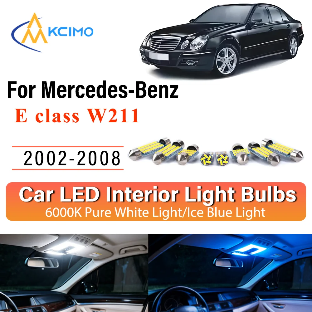 Two Colors Light Bulb For Mercedes-Benz E class W211 2002-2008 Premium Easy Install Reading Mirror Interior Error-Free Lights