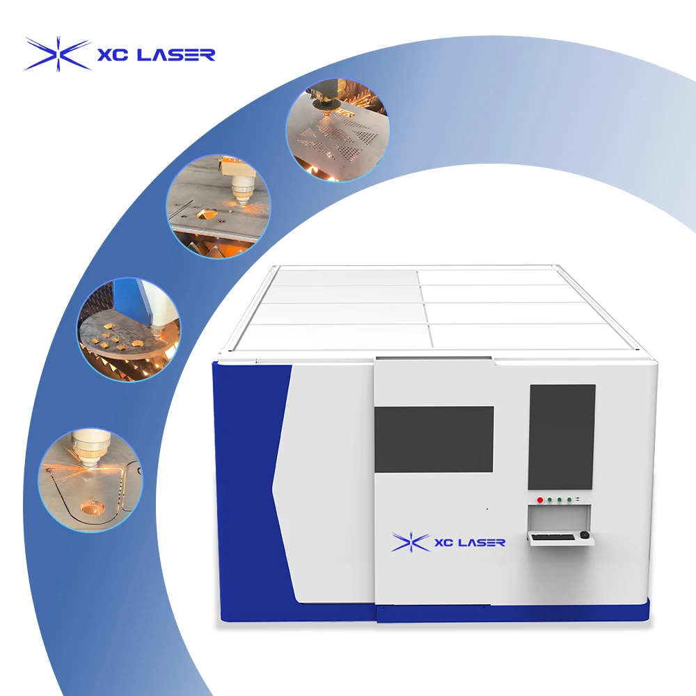 

Fiber Laser Cutting Machine Exchange Table 3000W 6000W CNC Sheet Metal Laser Cutter Water Cooling Automatic New Manufacturer CE