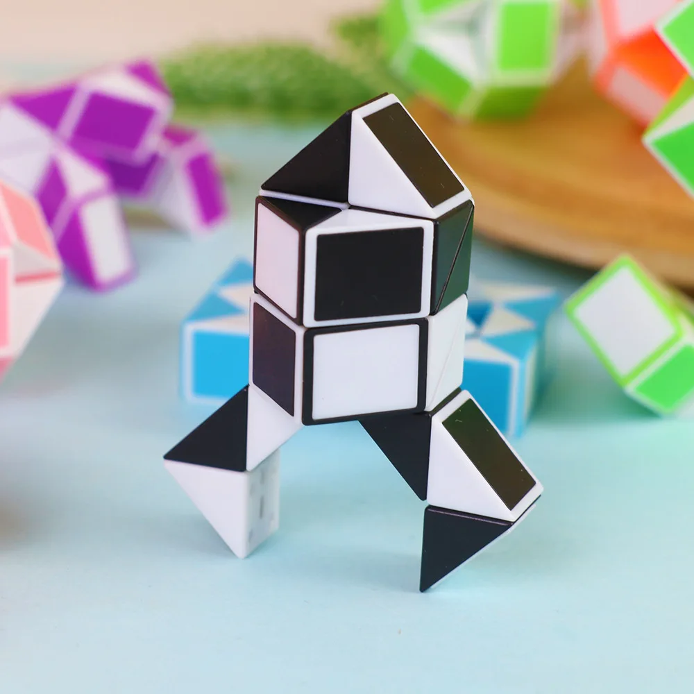 8/16Pcs Folding Snake Ruler Puzzle Cube Educational Toys for Kids Birthday Party Favors Guest Gifts School Prizes Goodie Filler