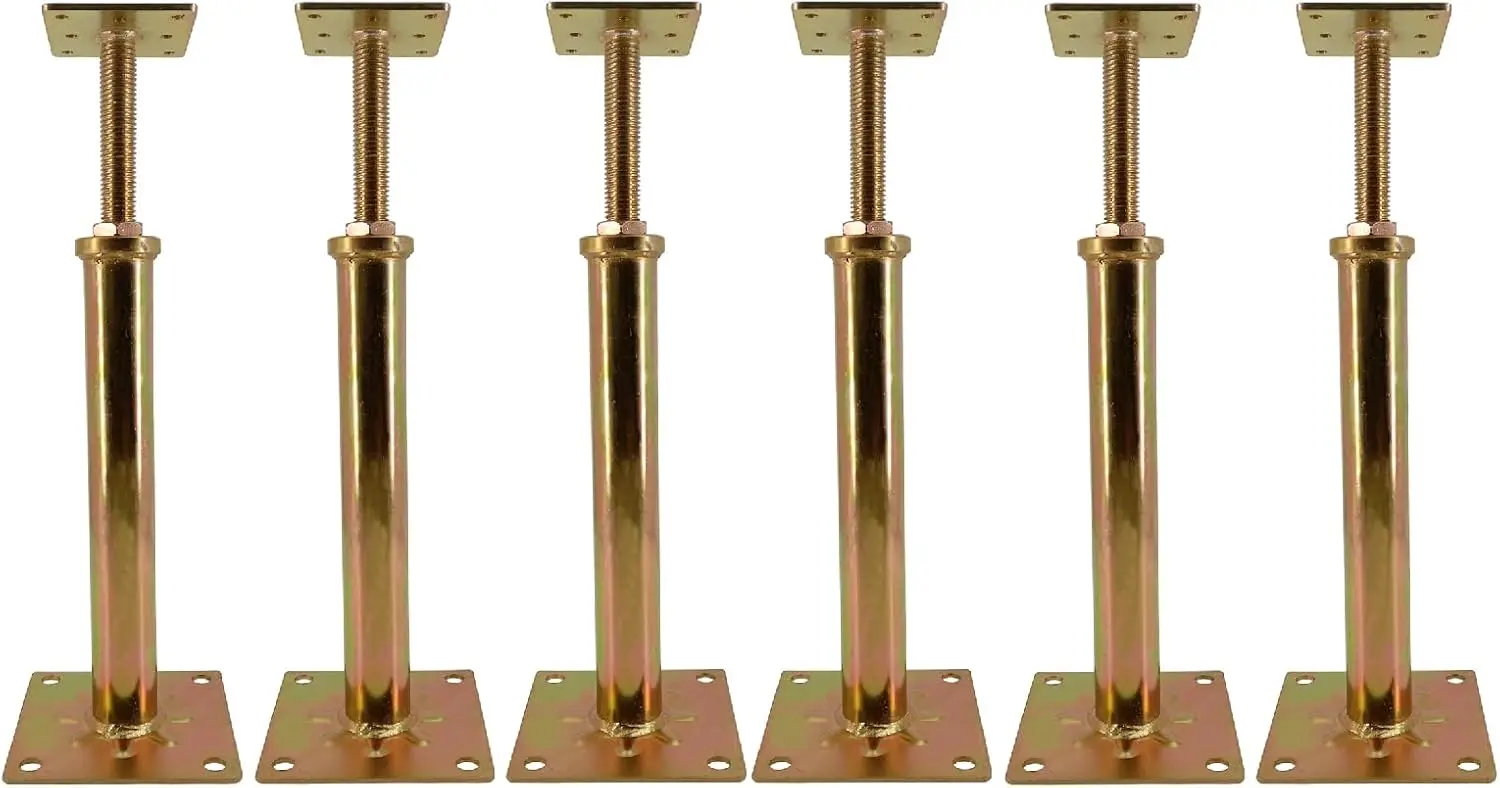 

6-Pack Adjustable Steel Floor Jacks, 11-16" Height, 6-Ton Capacity for Construction Support