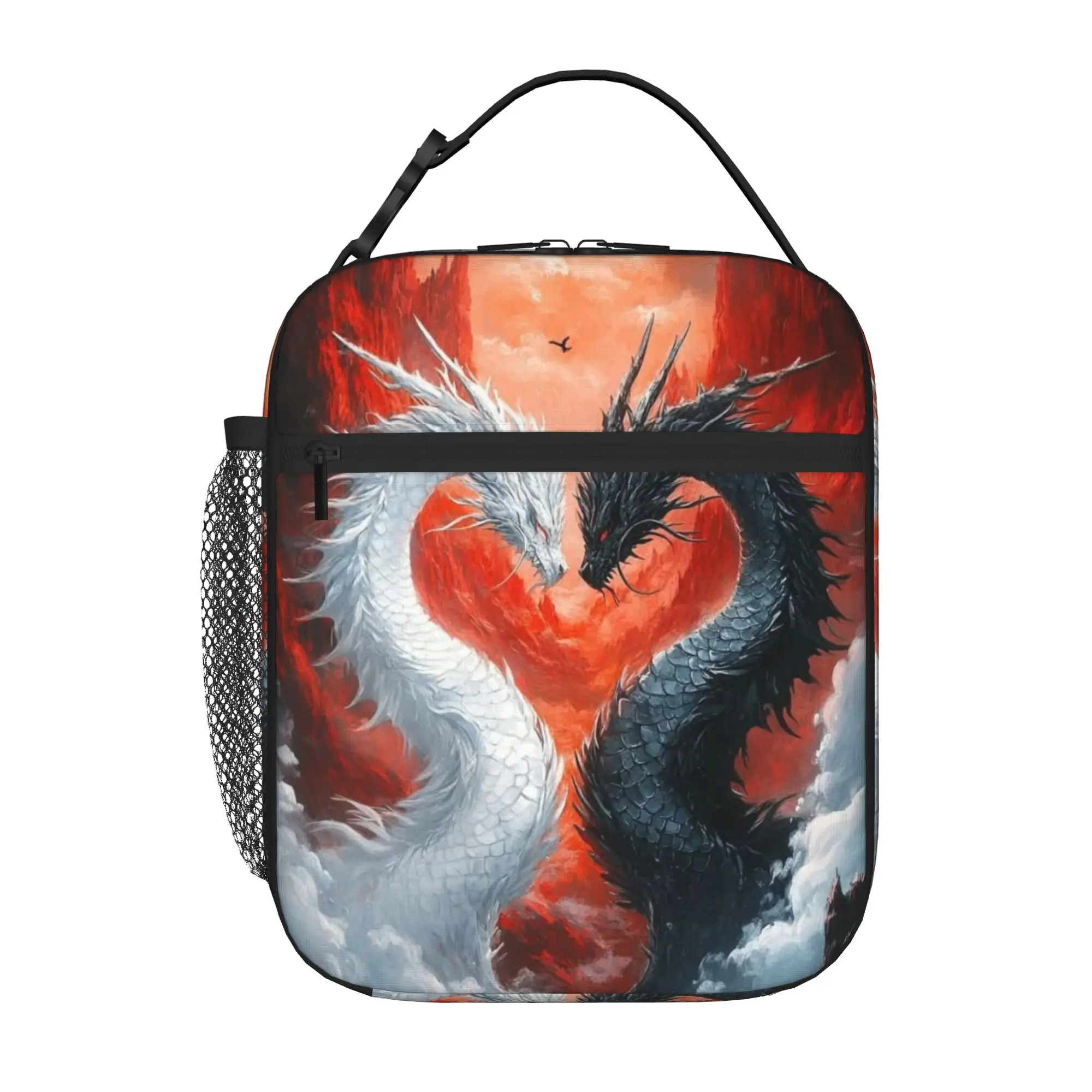 Back to school season  Picnic Bag Blue Mountain Summit Dragon Fantasy Art Kawaii Casual Daily Food Storage Lunch Bag