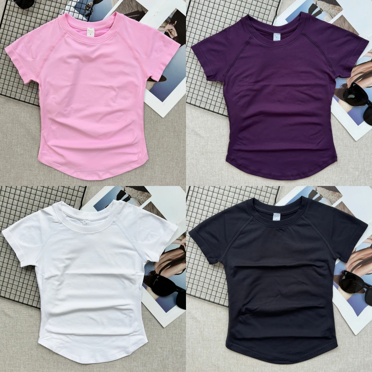 Women Short Sleeve Slim Fit Seamless Yoga Bodysuit Sculpting Body Shaper Breathable Running Gym Pilates Fitness Shirts