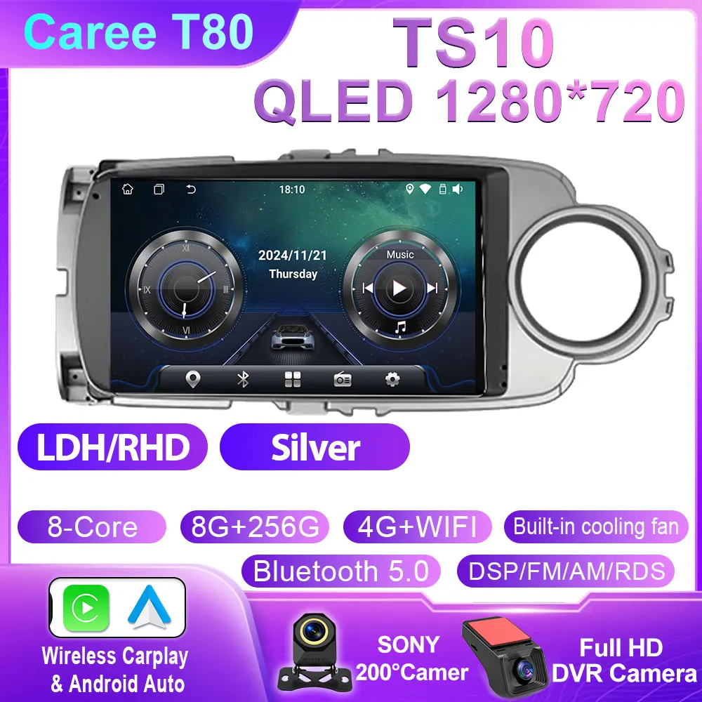 Android 15 Carplay Autoradio Voor Toyota Yaris 2012 2013 2014 2015 2016 2017 LHD RHD Navigatie GPS Multimedia speler Stereo WIFI