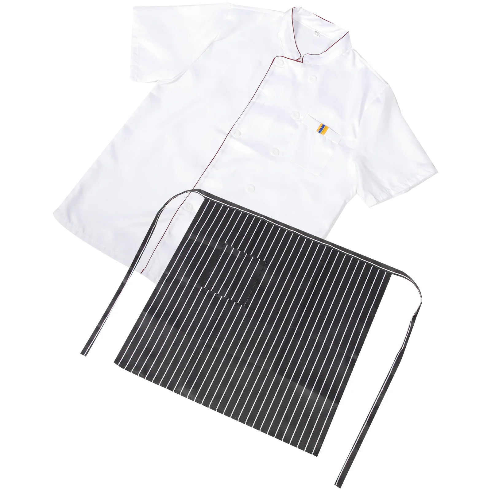 

Work Clothes Short Sleeve Purple Uniform Kitchen Apron Bib Overalls Cooking Wear Unisex Chef Jacket Hotel Chef Coat