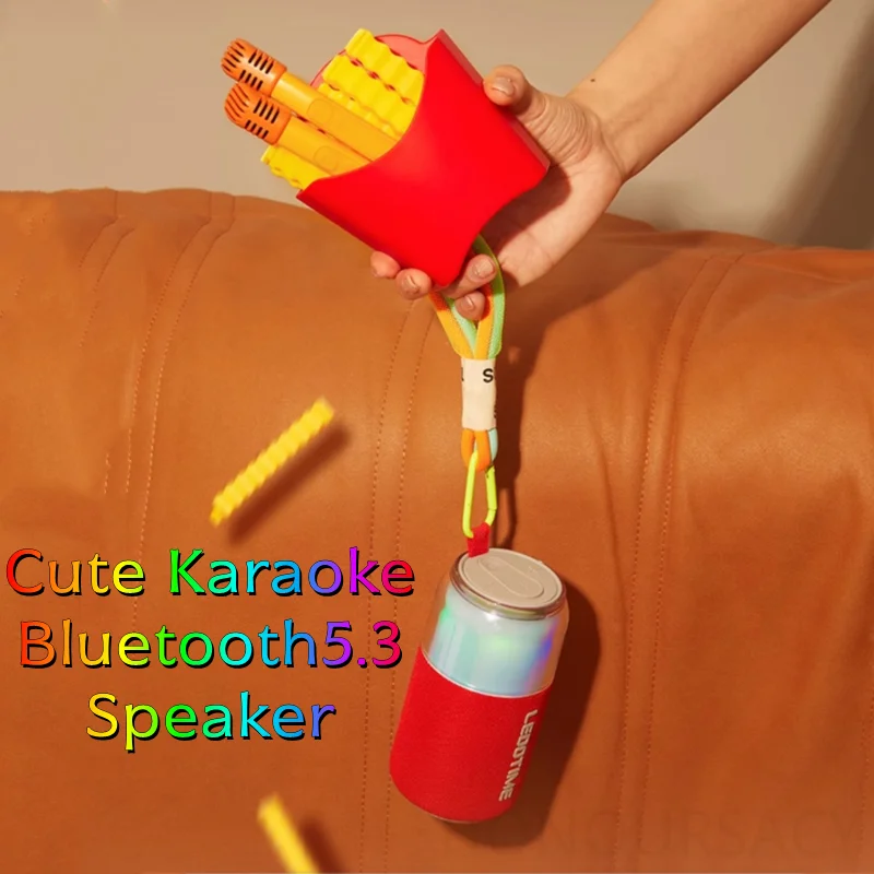 هدايا الأطفال HIFI ستيريو Bluetooth5.3 المتكلم المحمولة المنزل لطيف كاريوكي الصوت اللاسلكي مع 2 هيئة التصنيع العسكري الأسرة الغناء المتكاملة #1