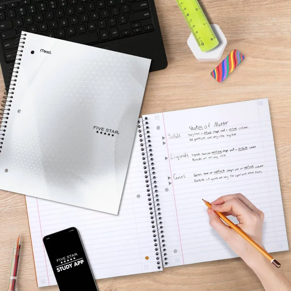 8"x10.5" Active College Ruled Notebook White
