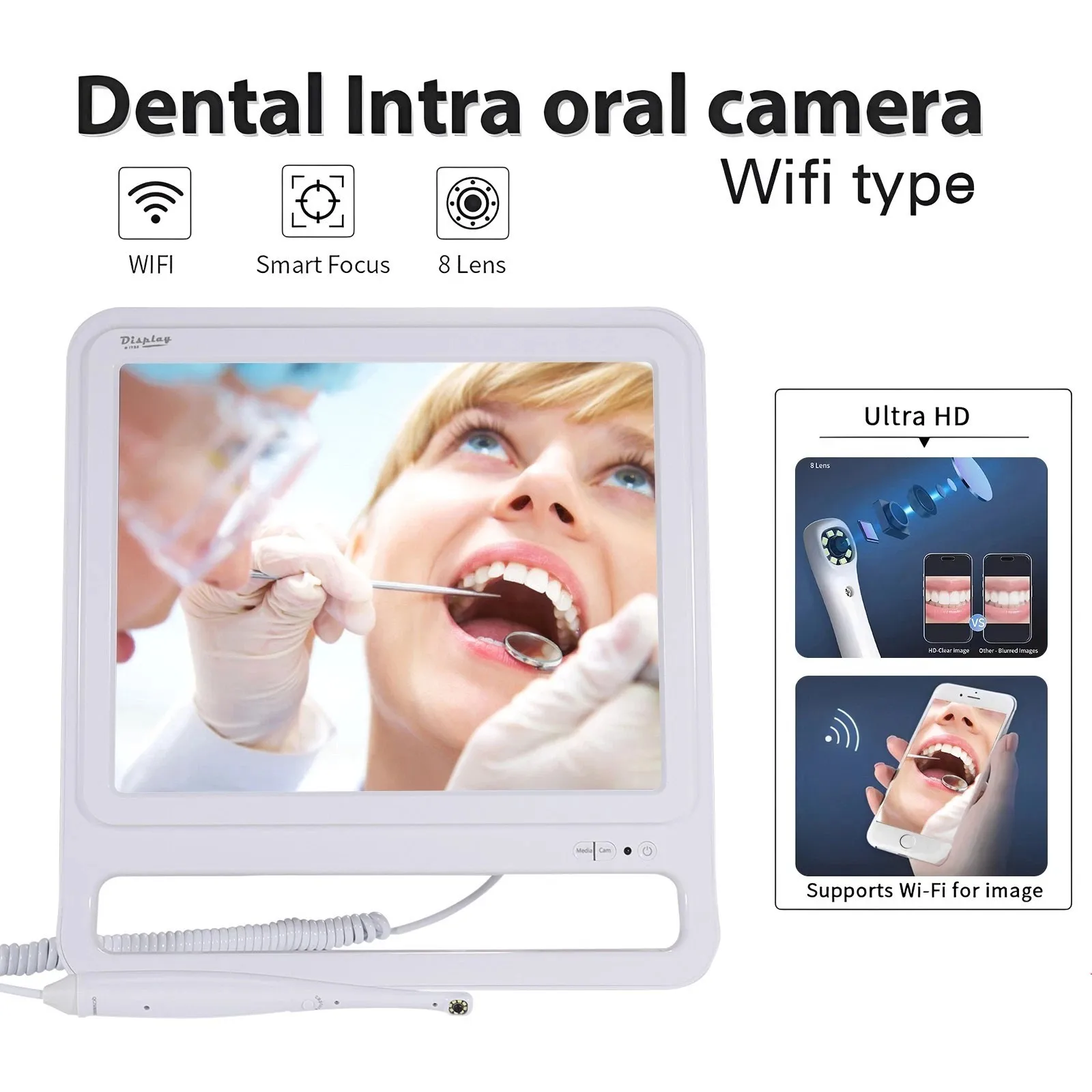 

Wifi Dental Intraoral Camera Ultra HD Pixels HDMI Port 17Inch All In One Monitor